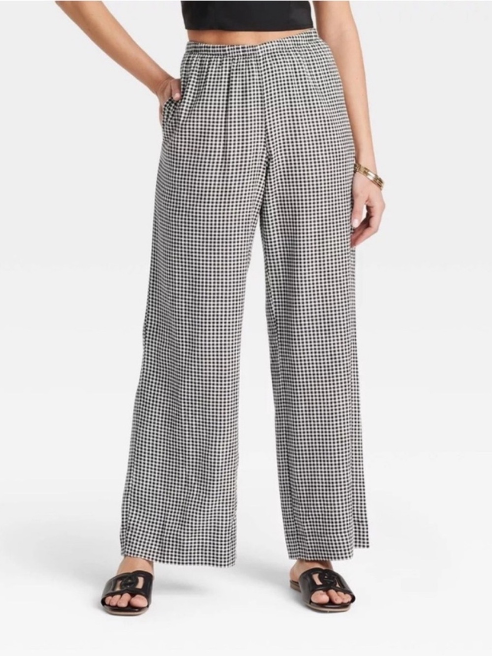 a new day Mid Rise Wide Leg Linen Pull-On Pants
